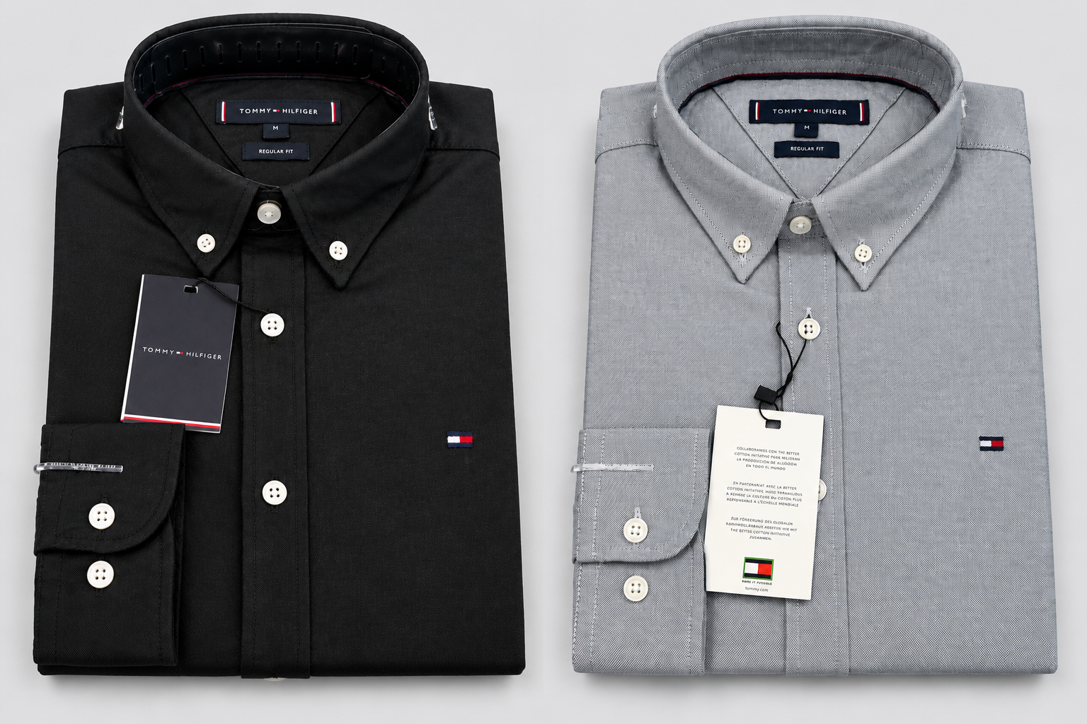 PREMIUM OXFORD COTTON MEN'S SHIRT SOLID BLACK & ASH COLOR