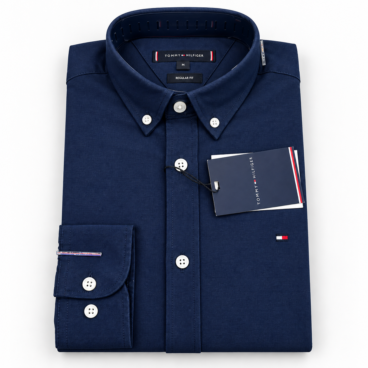 PREMIUM OXFORD COTTON MEN'S SHIRT SOLID NAVY BLUE