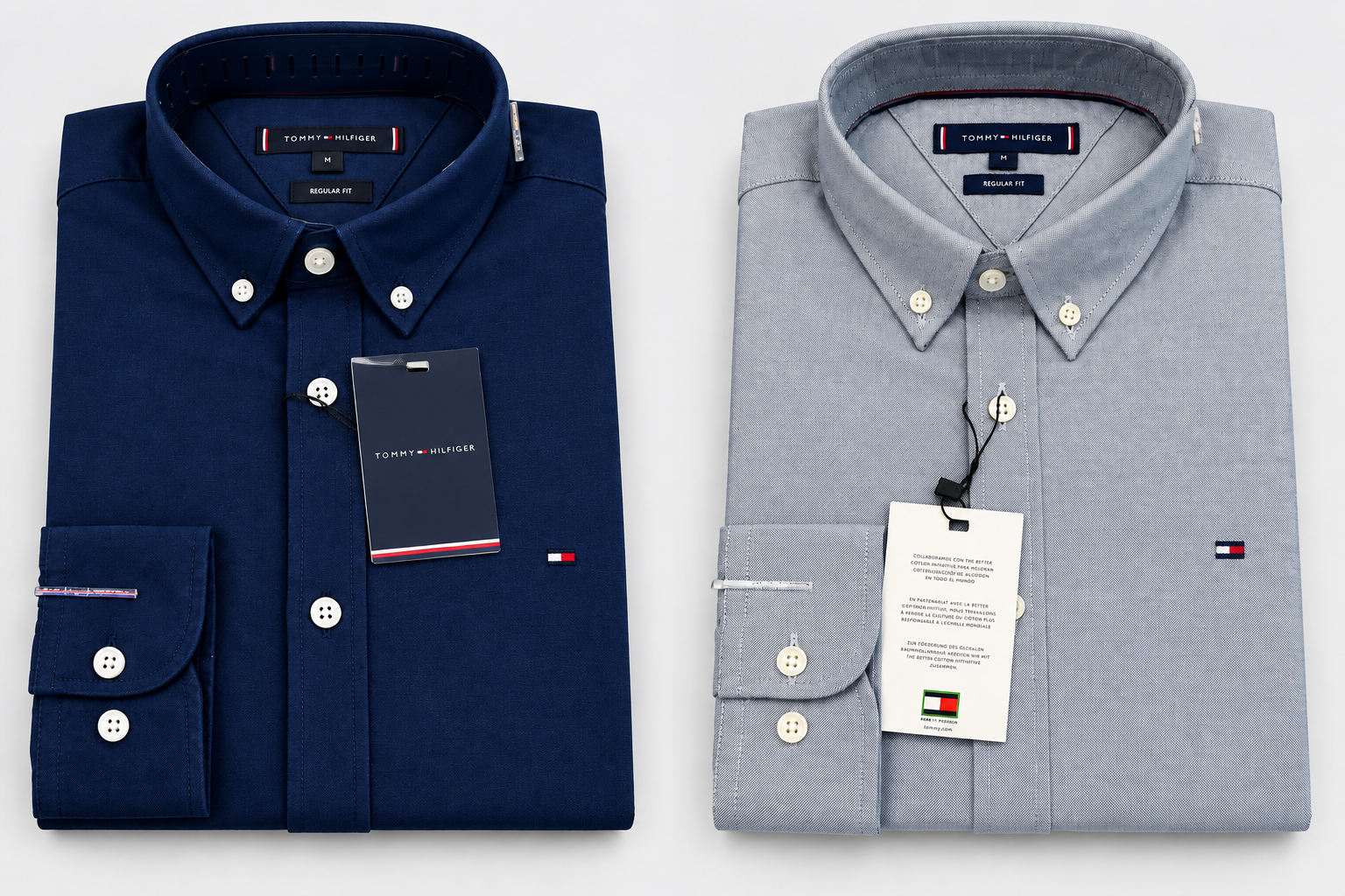 PREMIUM OXFORD COTTON MEN'S SHIRT SOLID NAVY BLUE  AND ASH