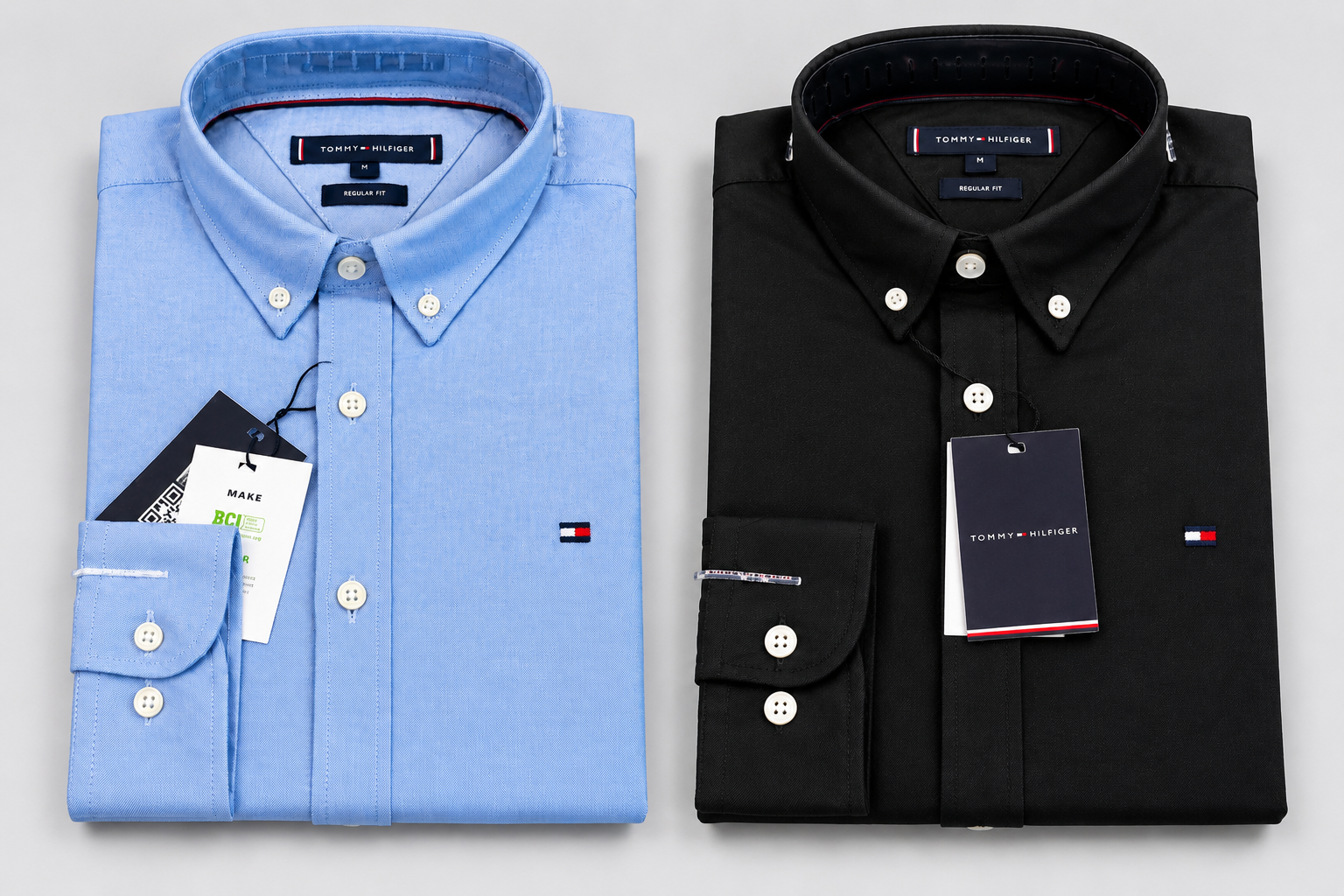 PREMIUM OXFORD COTTON MEN'S SHIRT SOLID SKY BLUE NAD BLACK